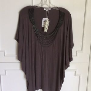 Blue Velvet raglan sleeve blouse